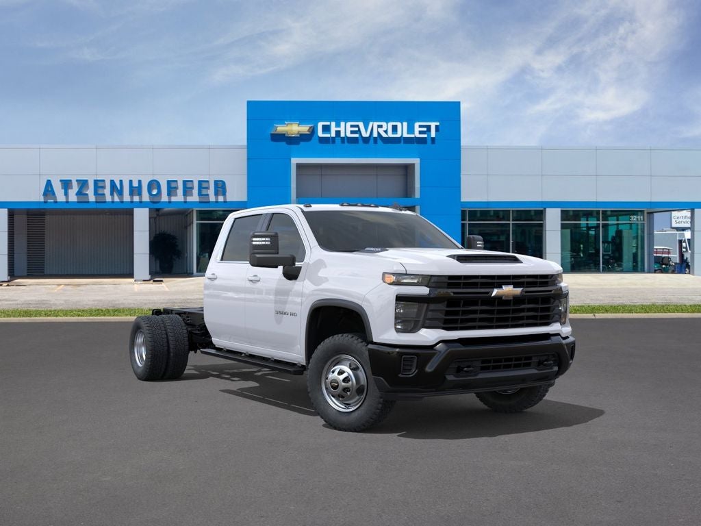 2026 Chevrolet Silverado 3500 HD Chassis Cab Work Truck in Summit White — front three-quarter view
