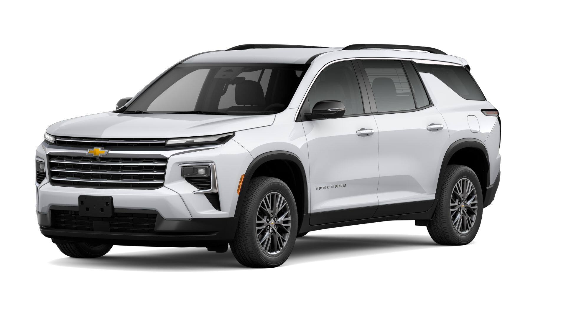 2026 Chevrolet Traverse LT in Polar White Tricoat — front three-quarter view