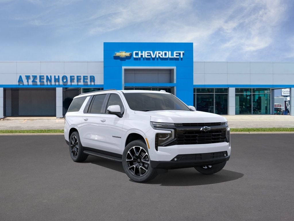 2026 Chevrolet Suburban RST in Summit White — front three-quarter view