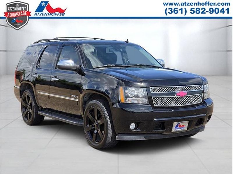 2012 Chevrolet Tahoe LTZ in Black — front three-quarter view