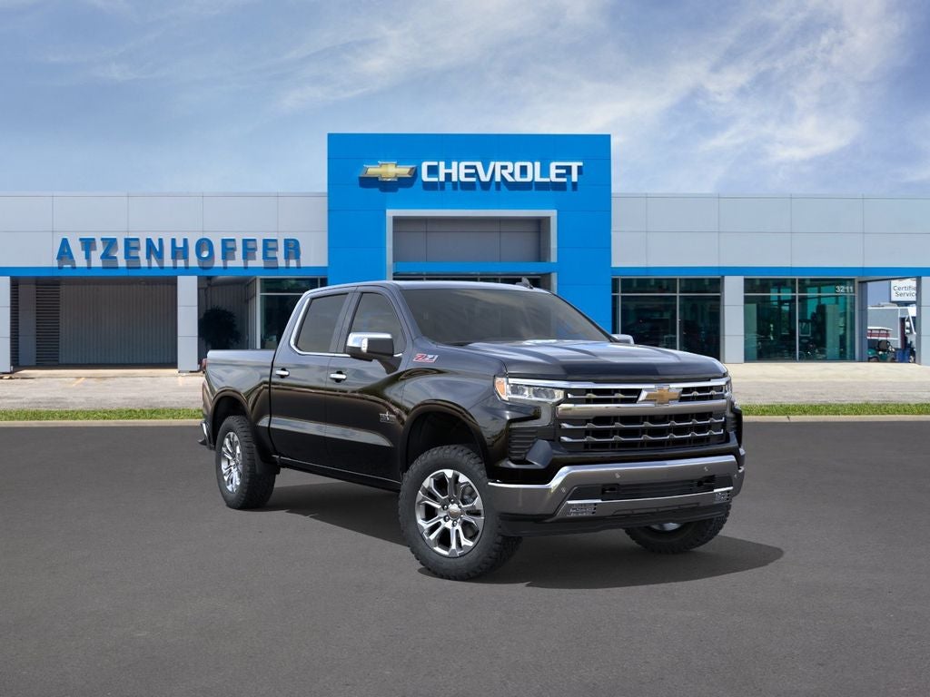 2026 Chevrolet Silverado 1500 LTZ in Black — front three-quarter view