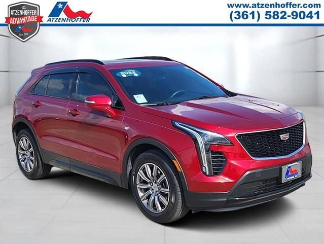 2022 Cadillac XT4 Sport in Cayenne Red — front three-quarter view